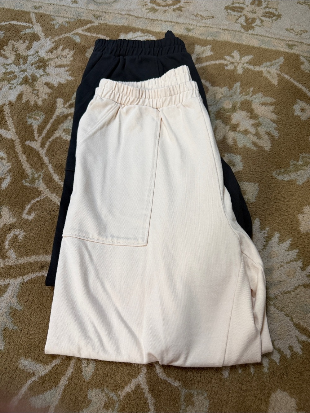 Vuori Cream and Black Track Joggers- 2 pairs.
